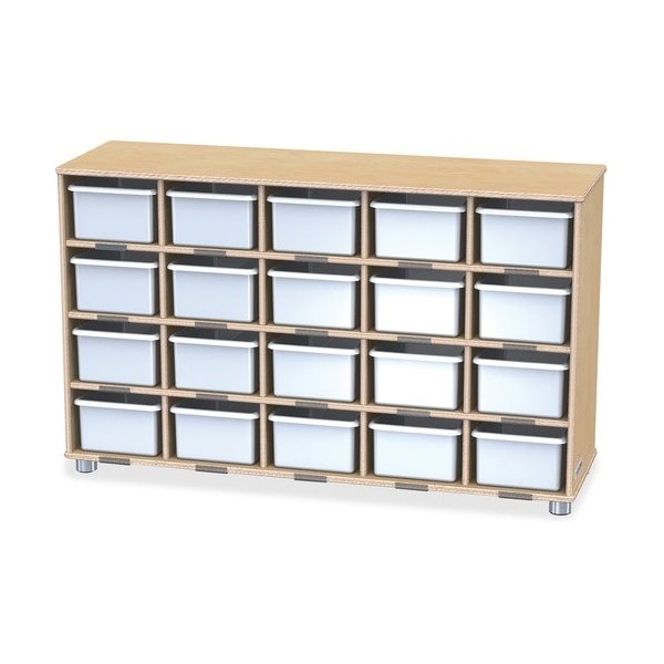 SHELF, 20 CUBBIE, WHITE BINS